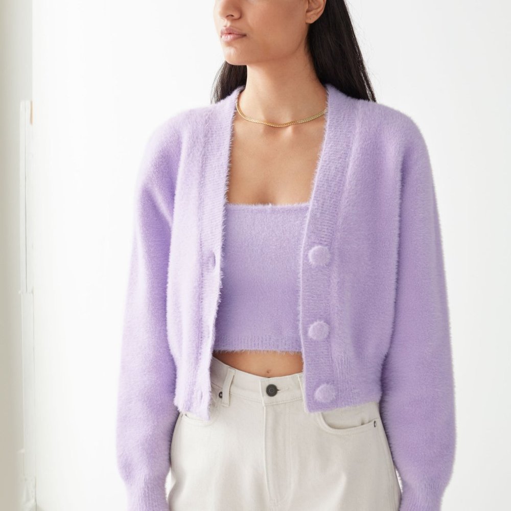 & Other Stories | Cropped Cardigan & Tank | Lilac